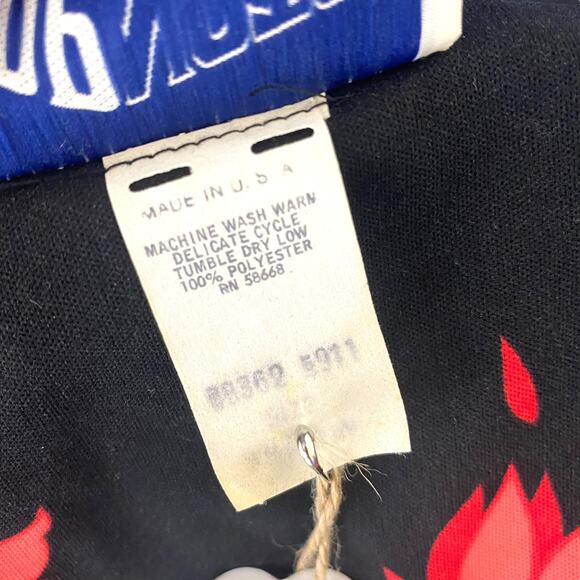 90s TOP NOTCH Vintage Black Red Floral Print V-Neck Blouse - Picture 5 of 6